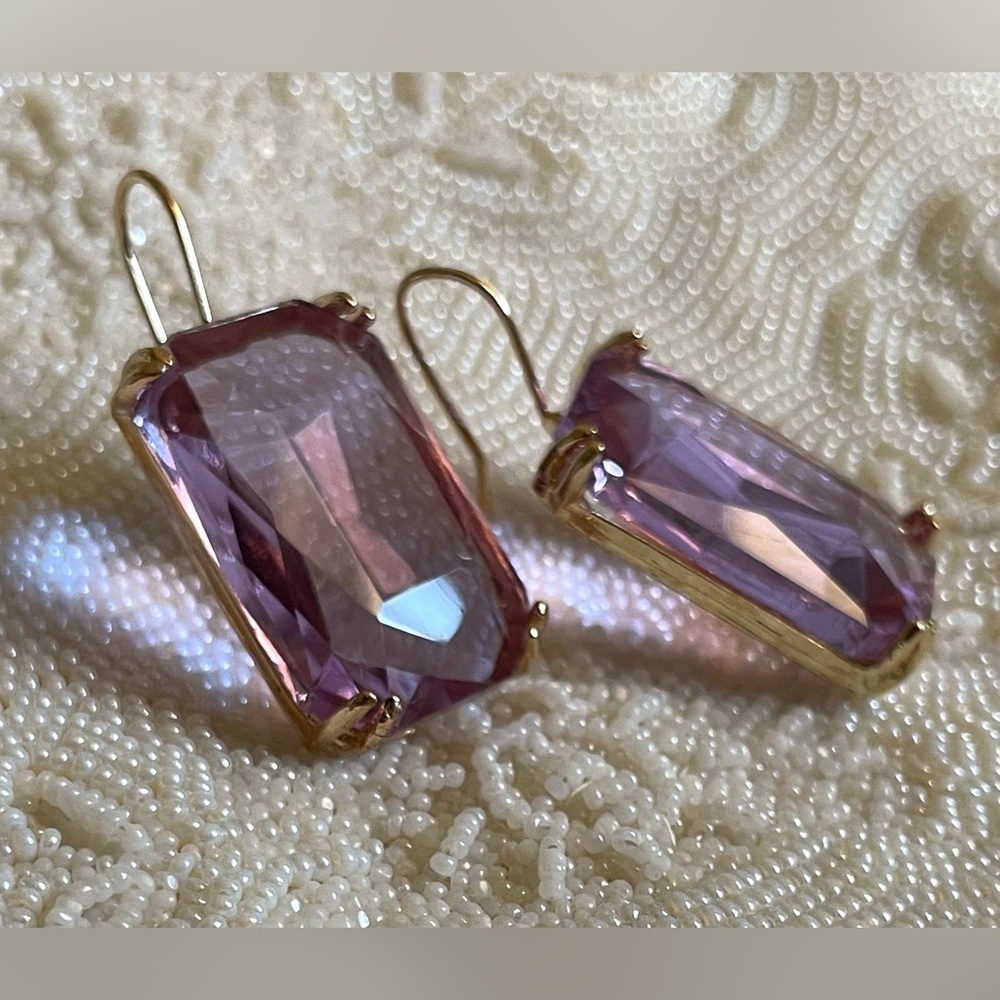 ✨Anthropologie Cecily Periwinkle Gemstone Earrings - Picture 5 of 11
